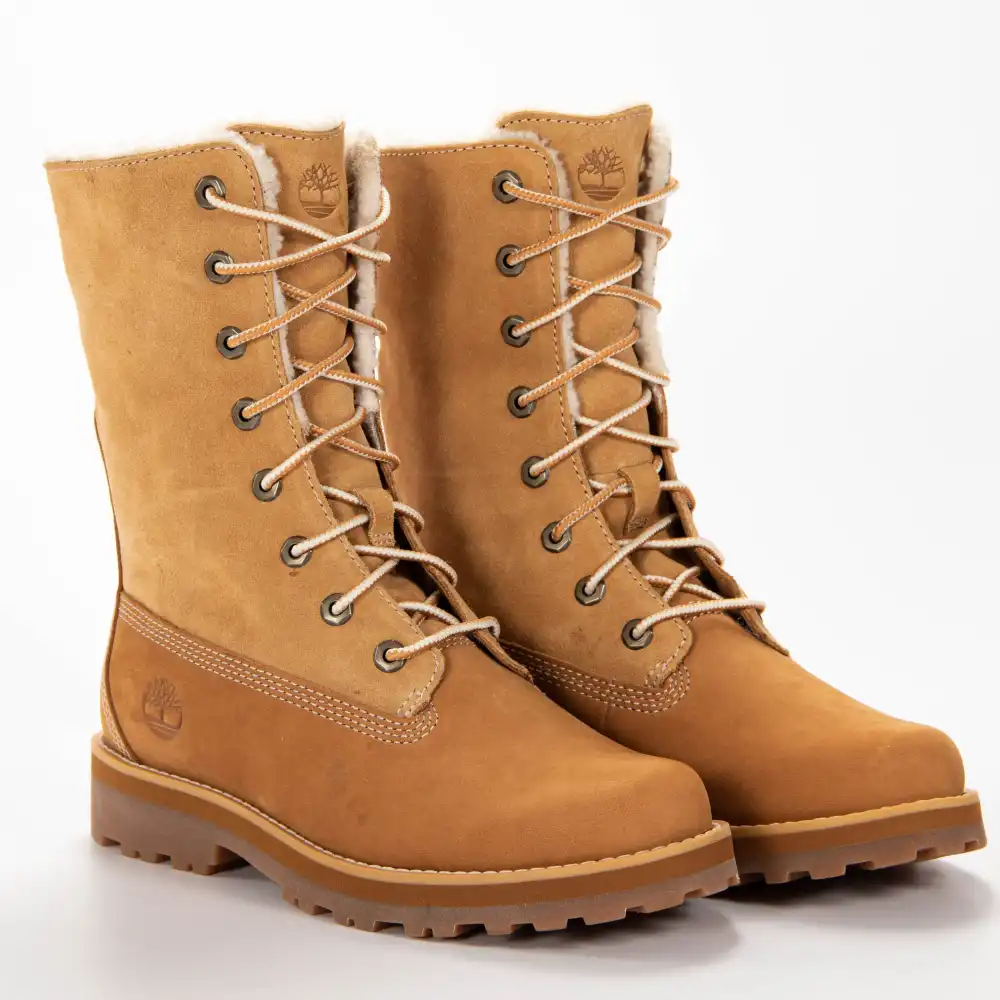 Basket montante homme Timberland courma kid warm lined wheat nubuck Camel - Z...