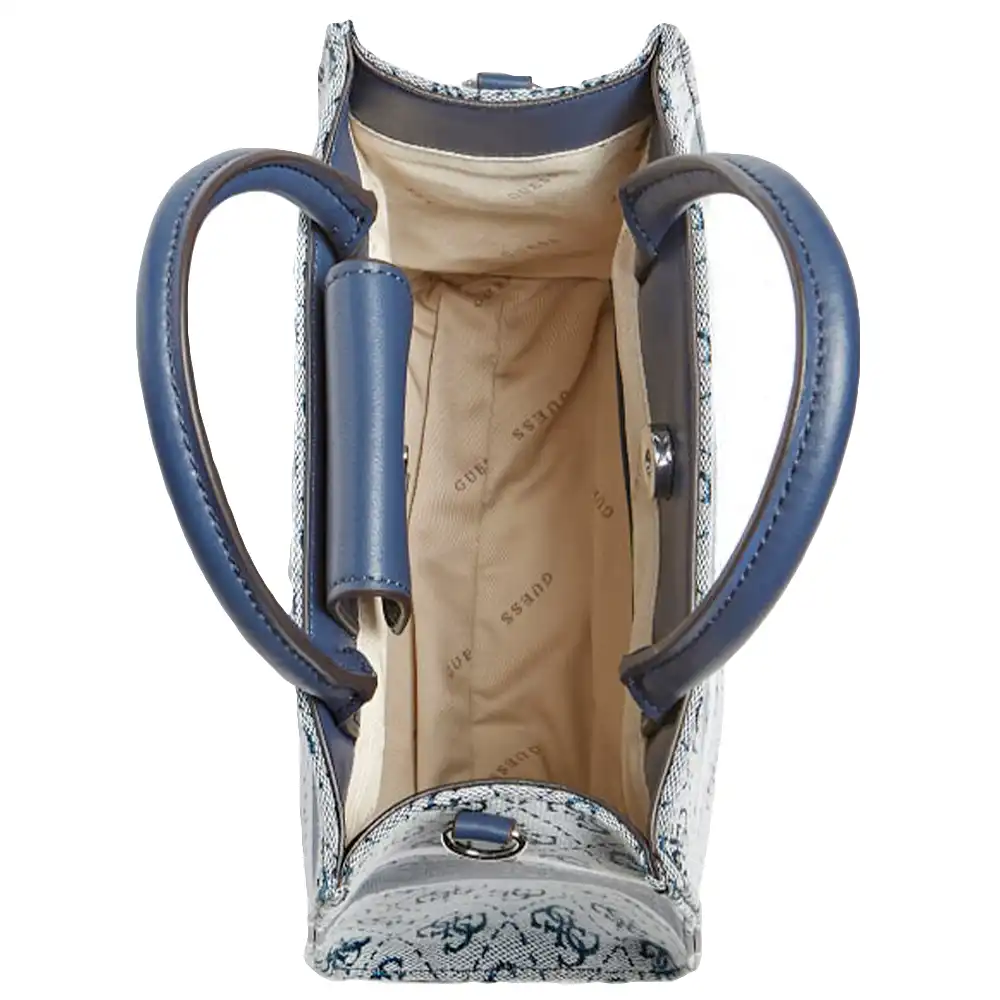 Pochette femme Guess Mini cabas Monique logo 4g Bleu - ZESHOES Pochette femme Guess Mini cabas Monique logo 4g Bleu - ZESHOES