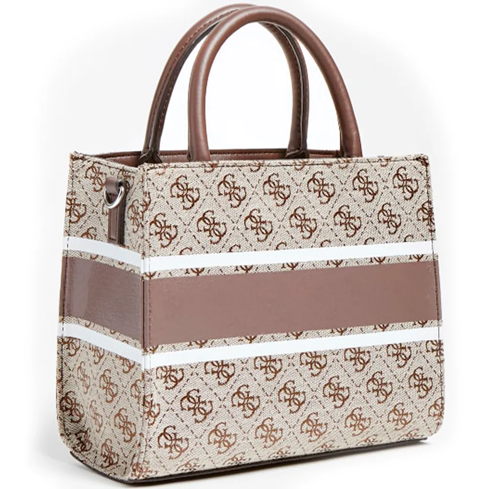 Pochette femme Guess Mini cabas Monique logo 4g Marron ZESHOES