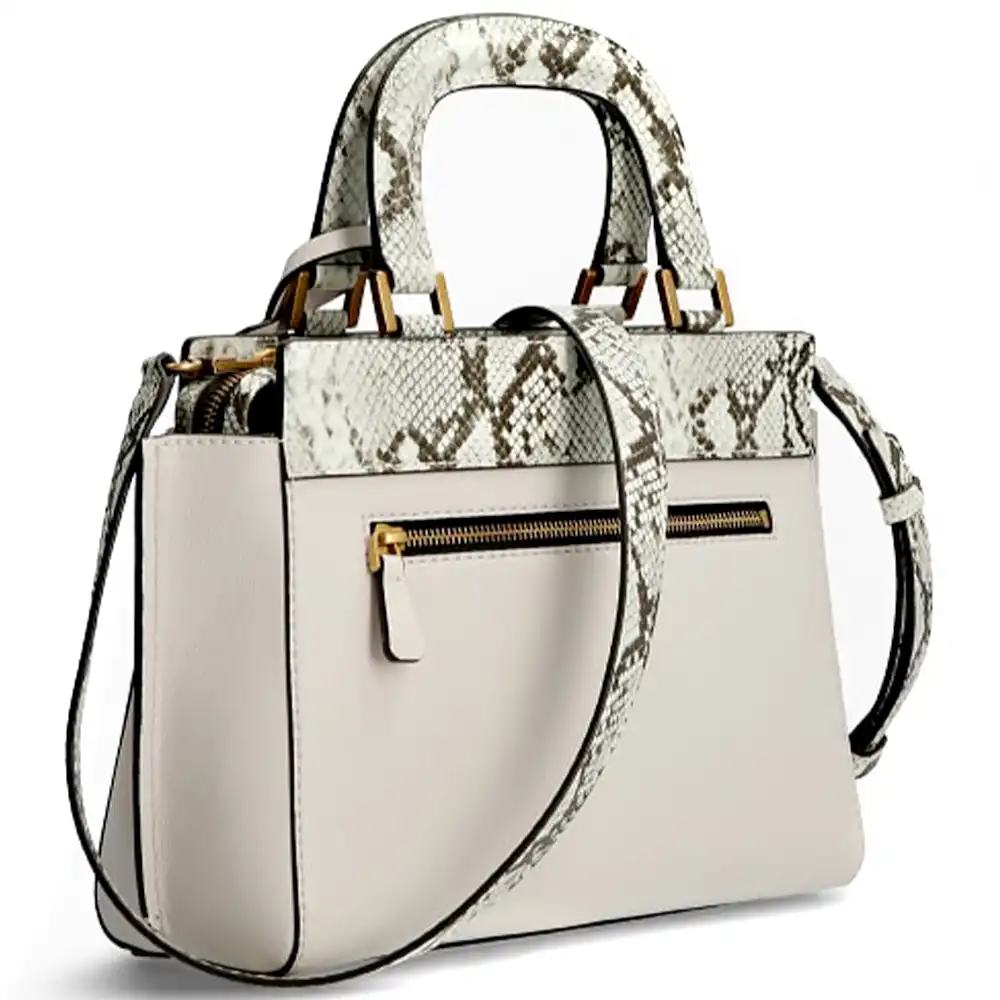Sac a main femme Guess Grand Katey python Blanc - ZESHOES