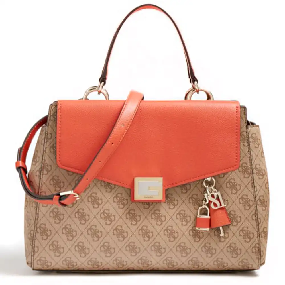 Sac a main femme Guess Maxi Valy logo 4g Beige - ZESHOES