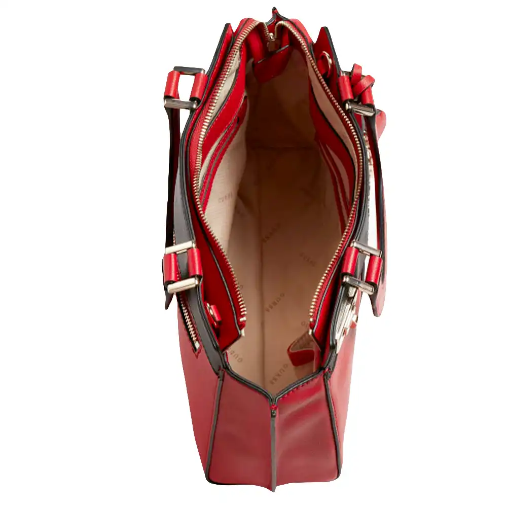 Sac a main femme Guess Katey bande logo Rouge - ZESHOES