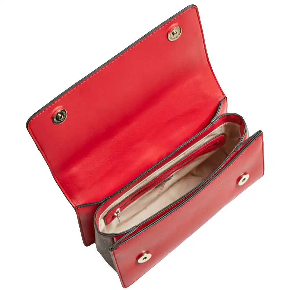 Sac a main femme Guess Mini Katey bande logo Rouge - ZESHOES