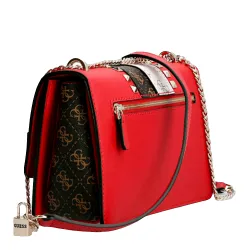 Sac a main femme Guess Mini Katey bande logo Rouge - ZESHOES