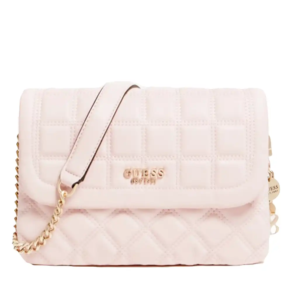 Sac a main femme Guess Kamina padded Rose - ZESHOES