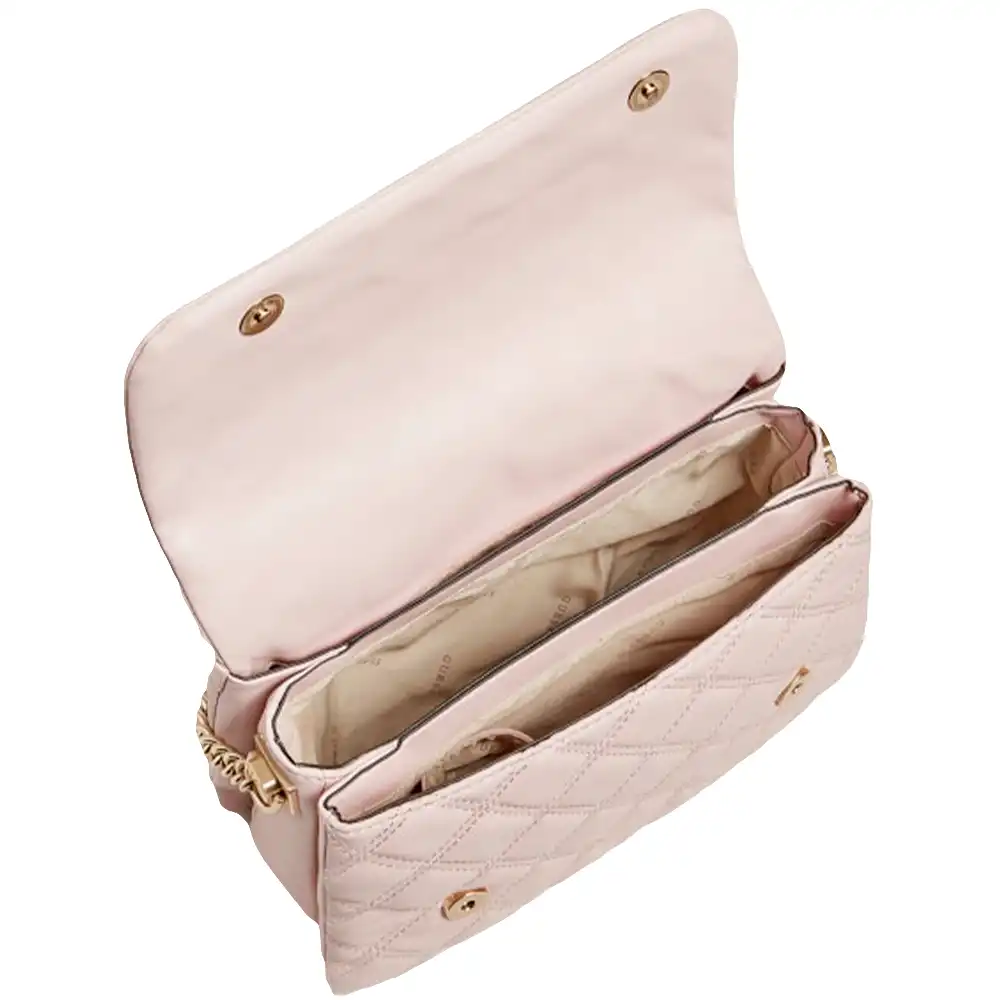 Sac a main femme Guess Kamina padded Rose - ZESHOES Sac a main femme Guess Kamina padded Rose - ZESHOES