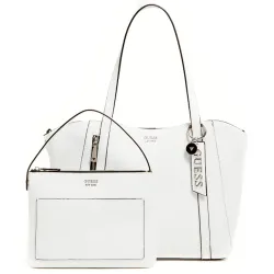 Sac a main femme Guess Cabas naya Blanc - ZESHOES Sac a main femme Guess Cabas naya Blanc - ZESHOES