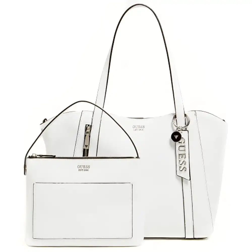 Sac a main femme Guess Cabas naya Blanc - ZESHOES Sac a main femme Guess Cabas naya Blanc - ZESHOES