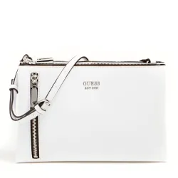 Pochette femme Guess Mini naya Blanc - ZESHOES Pochette femme Guess Mini naya Blanc - ZESHOES