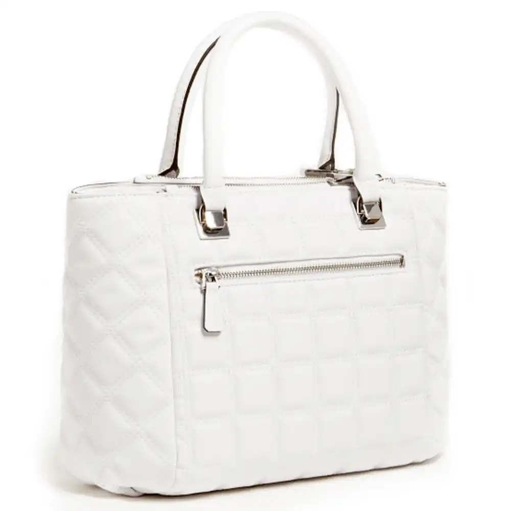 Sac a main femme Guess Kamina capitonne Blanc - ZESHOES Sac a main femme Guess Kamina capitonne Blanc - ZESHOES