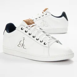 Basket basse homme Le Coq Sportif Master court waxy Blanc - ZESHOES Basket basse homme Le Coq Sportif Master court waxy Blanc - ZESHOES