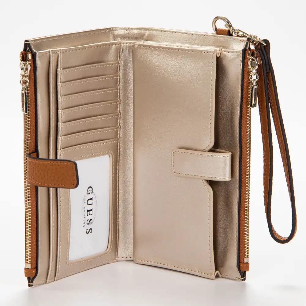 Portefeuille femme Guess Uptown chic mini Camel - ZESHOES Portefeuille femme Guess Uptown chic mini Camel - ZESHOES