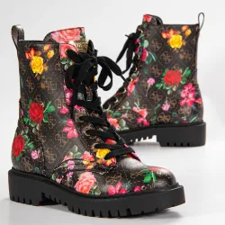 Olinia 4g logo floral combat boot Guess - 4 Olinia 4g logo floral combat boot Guess - 4
