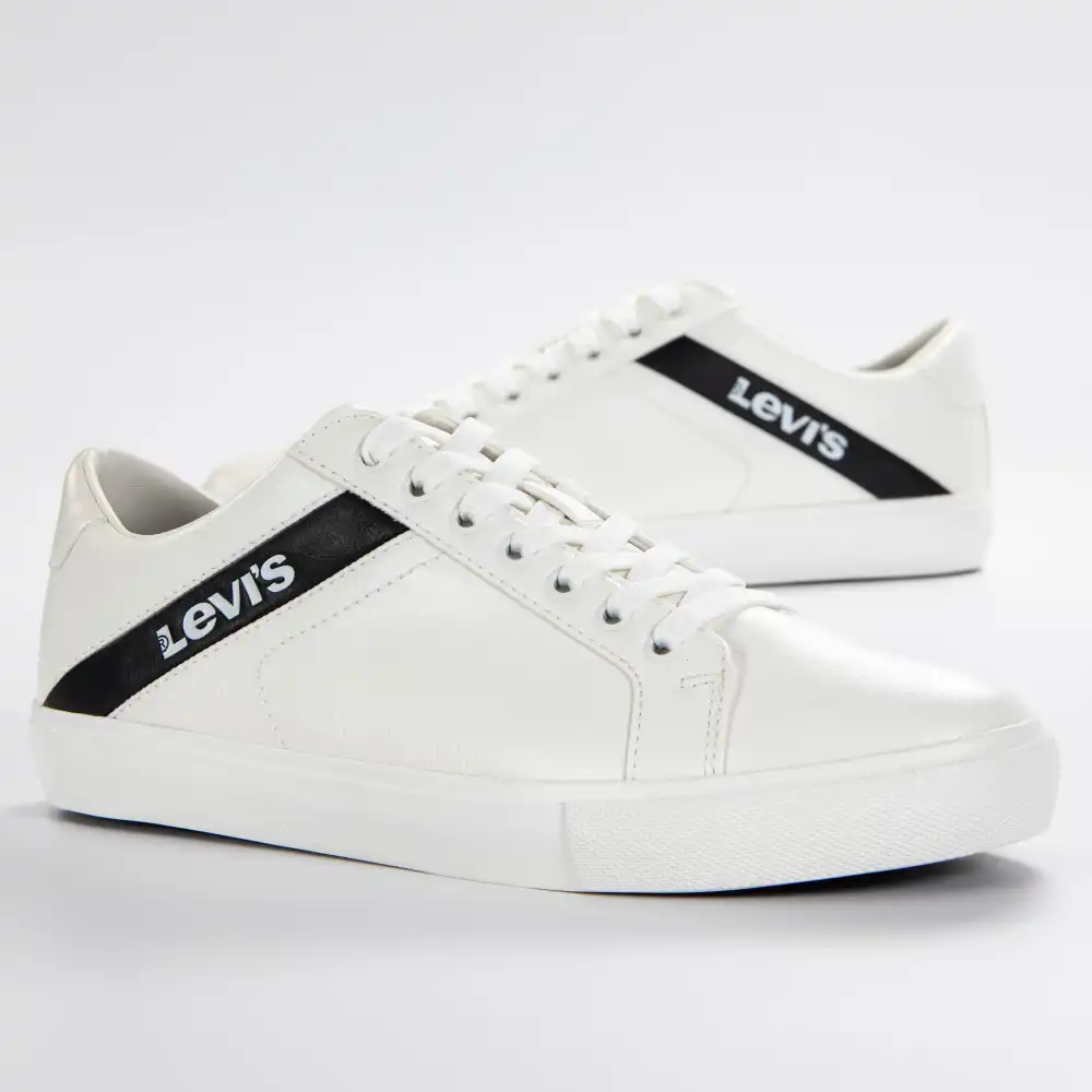 Basket basse homme Levis woodward Blanc - ZESHOES Basket basse homme Levis woodward Blanc - ZESHOES