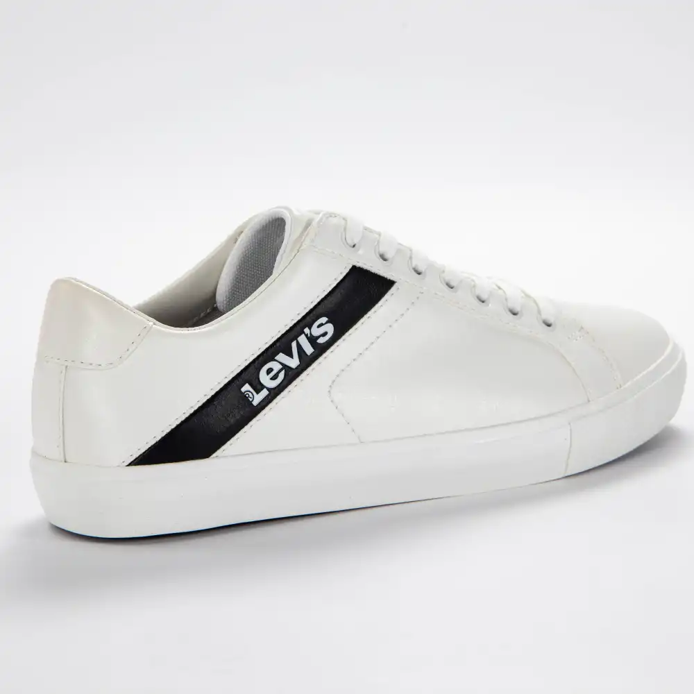 Basket basse homme Levis woodward Blanc - ZESHOES Basket basse homme Levis woodward Blanc - ZESHOES