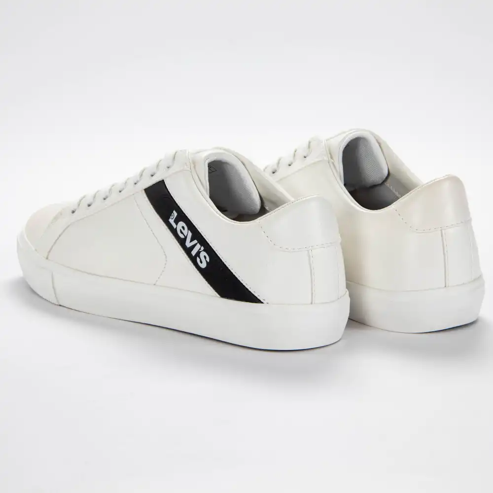 Basket basse homme Levis woodward Blanc - ZESHOES Basket basse homme Levis woodward Blanc - ZESHOES