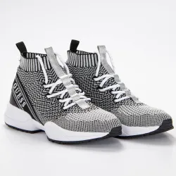 Basket montante femme Guess Brite Argent - ZESHOES Basket montante femme Guess Brite Argent - ZESHOES