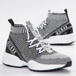 Basket montante femme Guess Brite Argent - ZESHOES Basket montante femme Guess Brite Argent - ZESHOES