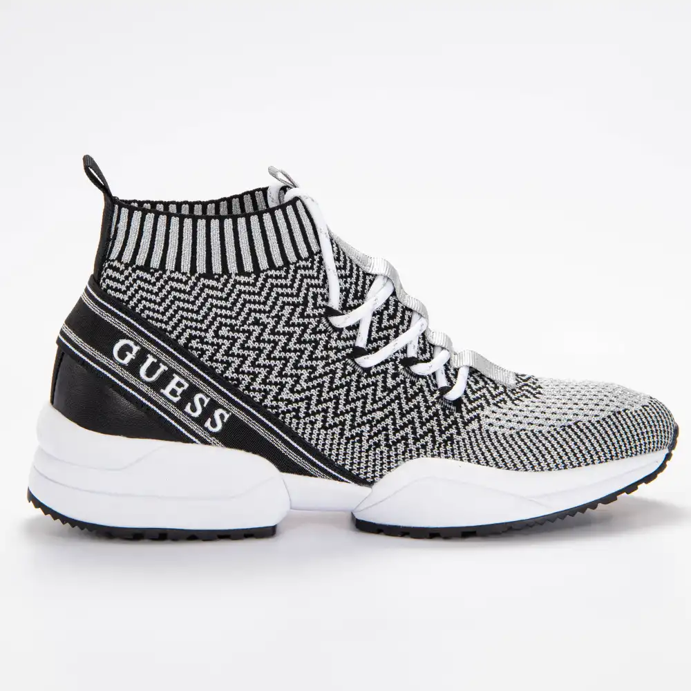 Basket montante femme Guess Brite Argent - ZESHOES Basket montante femme Guess Brite Argent - ZESHOES
