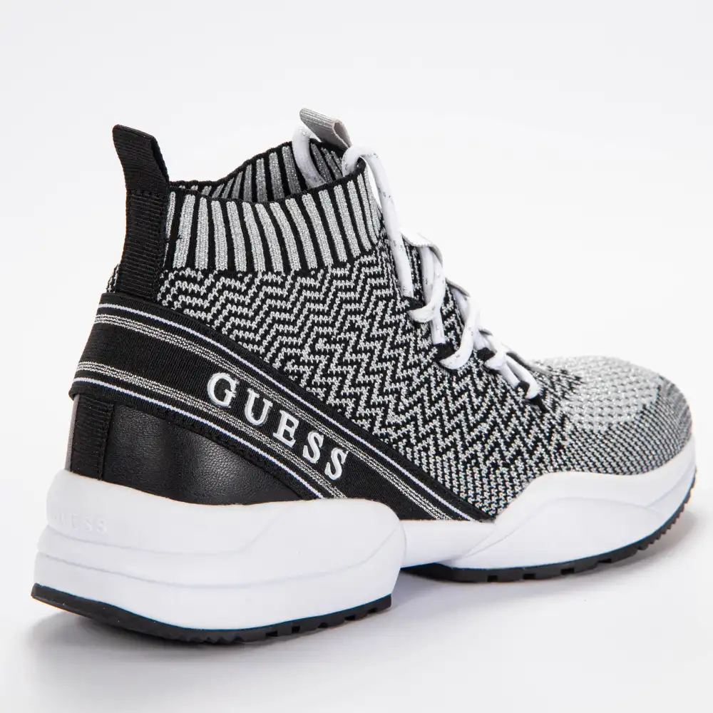 Basket montante femme Guess Brite Argent - ZESHOES Basket montante femme Guess Brite Argent - ZESHOES