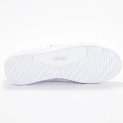 Basket de ville basse femme Guess Sneaker riyan logo gaufre Blanc - ZESHOES