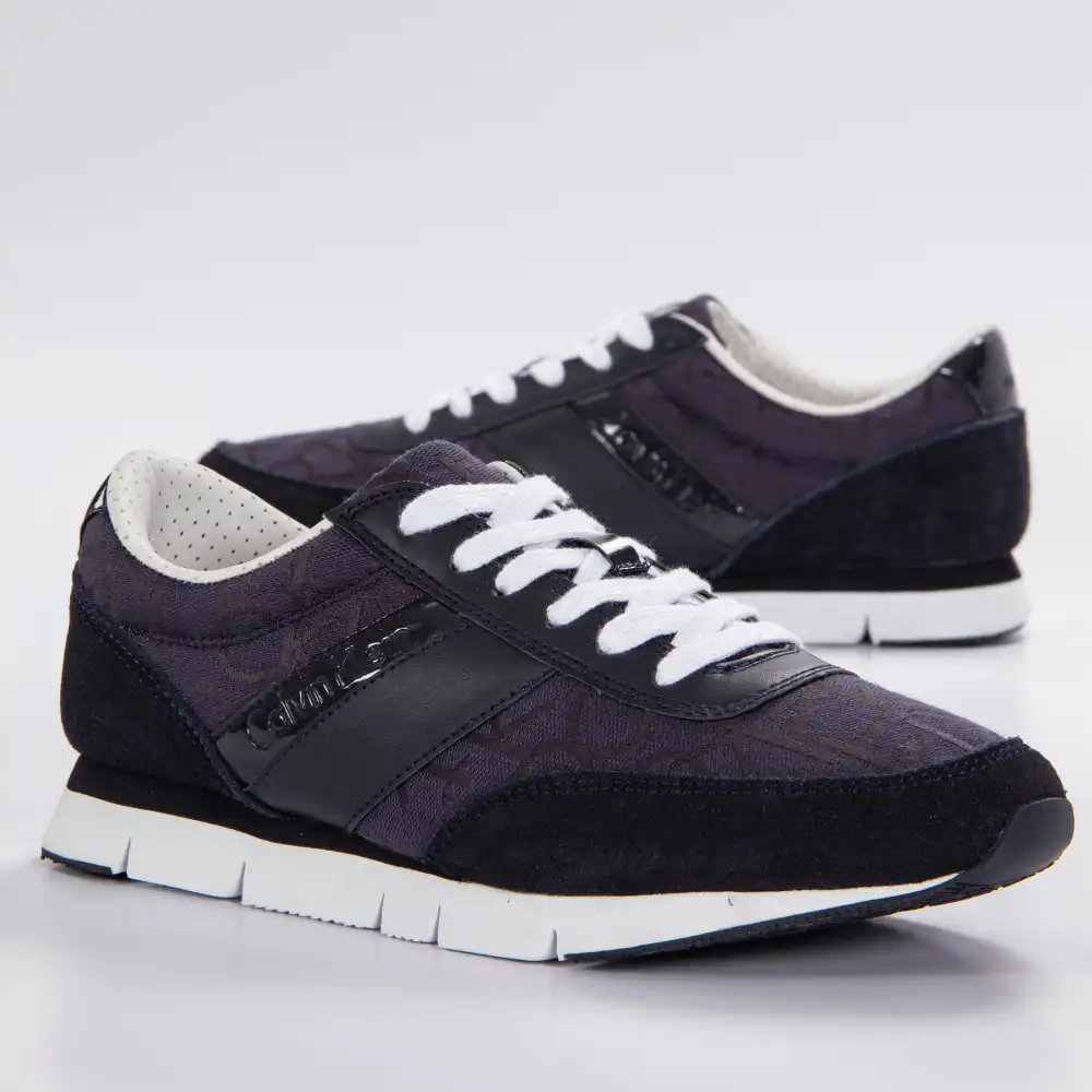 Basket basse homme Calvin Klein juan ck logo jacquard Noir - ZESHOES