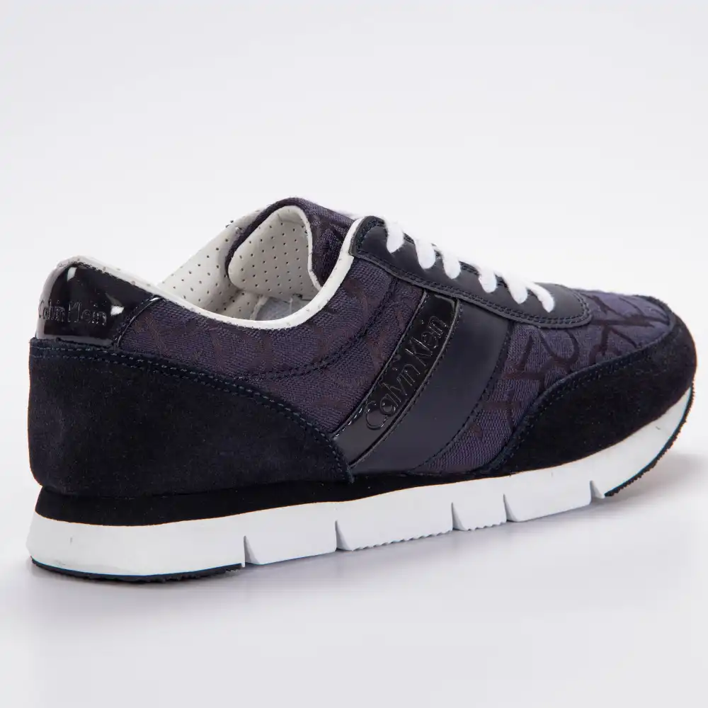 Basket basse homme Calvin Klein juan ck logo jacquard Noir - ZESHOES