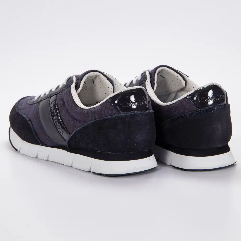 Basket basse homme Calvin Klein juan ck logo jacquard Noir - ZESHOES