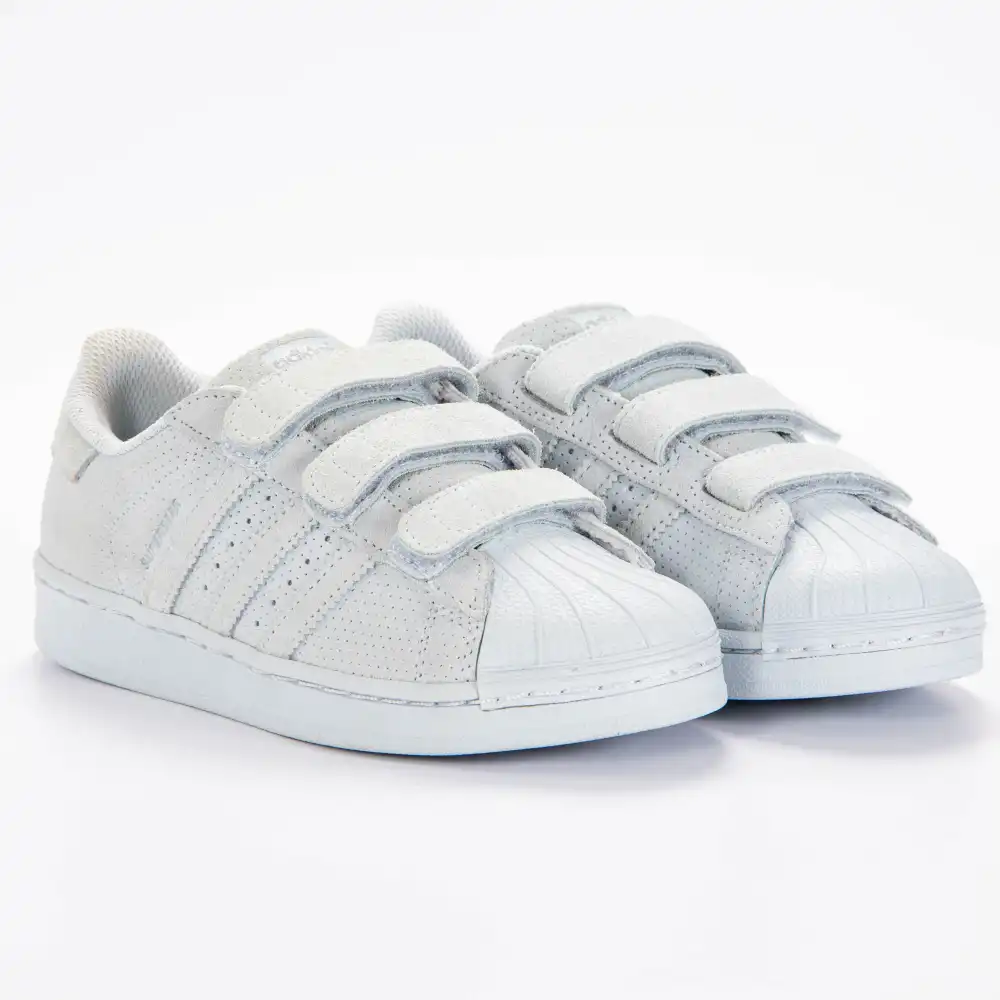 Basket basse fille Adidas Superstar cf c Bleu - ZESHOES