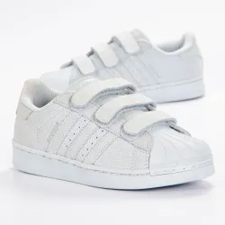 Basket basse fille Adidas Superstar cf c Bleu - ZESHOES