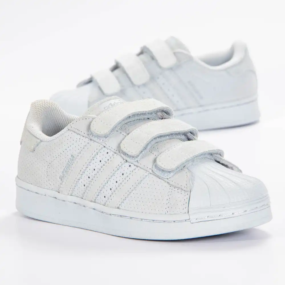 Basket basse fille Adidas Superstar cf c Bleu - ZESHOES