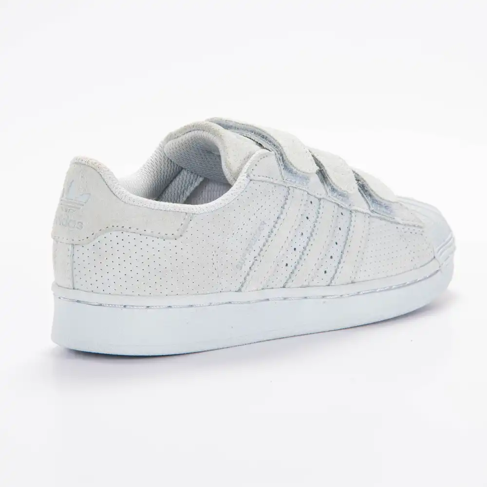 Basket basse fille Adidas Superstar cf c Bleu - ZESHOES