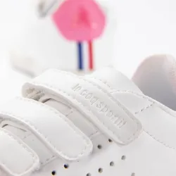 Basket basse fille Le Coq Sportif courtset inf sport girl Blanc - ZESHOES