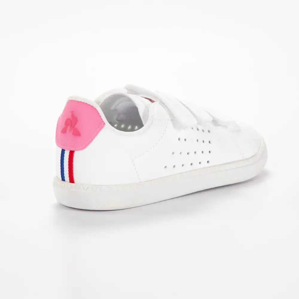 Basket basse fille Le Coq Sportif courtset inf sport girl Blanc - ZESHOES