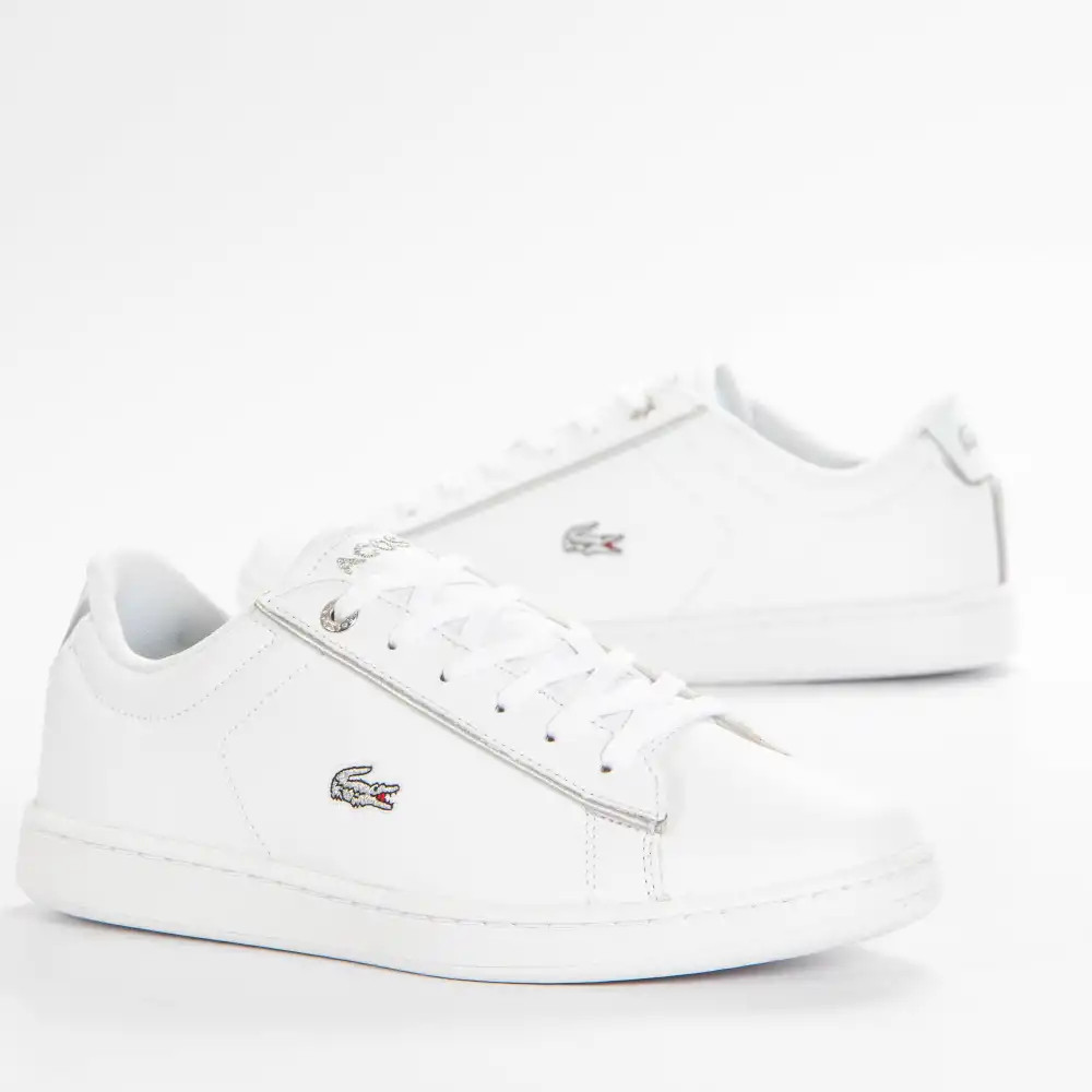 Basket basse fille Lacoste carnaby evo 0520 Blanc - ZESHOES