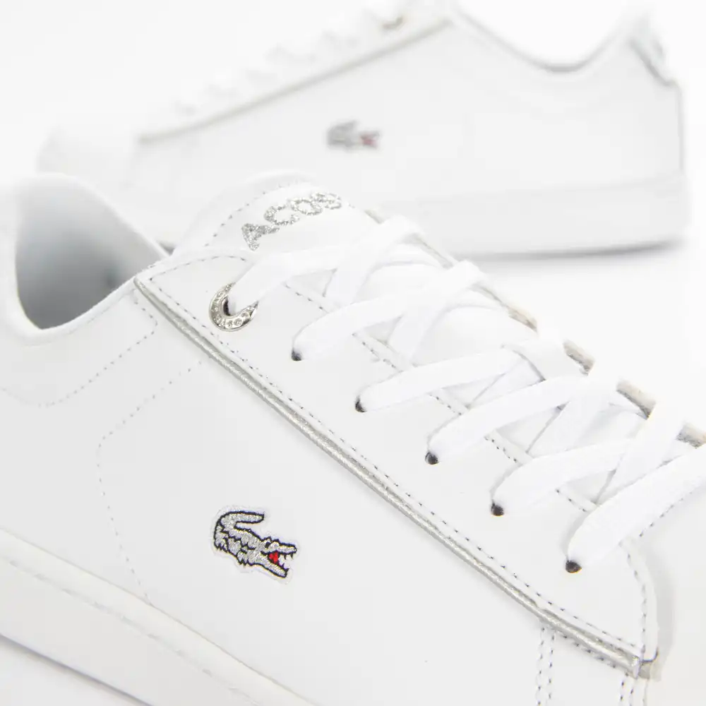Basket basse fille Lacoste carnaby evo 0520 Blanc - ZESHOES
