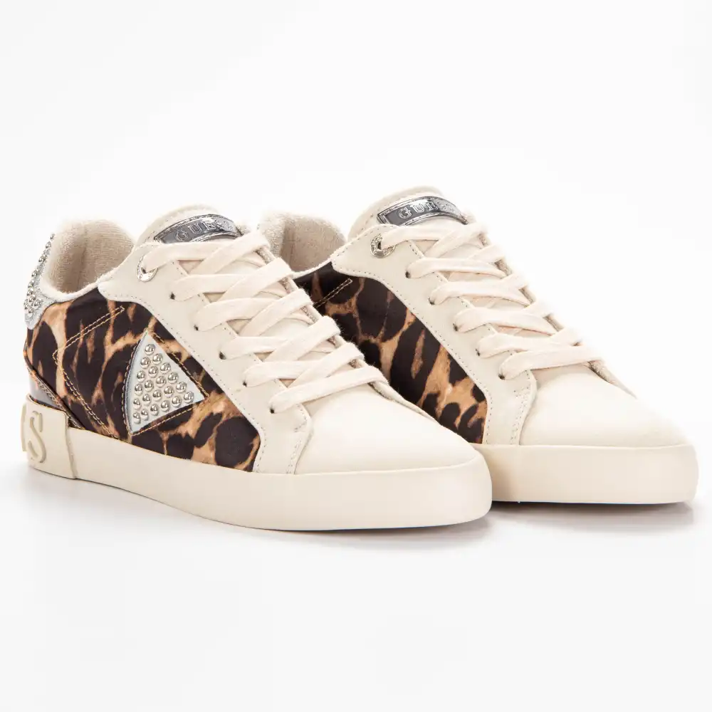 Basket basse femme Guess Pink leopard Leopard - ZESHOES