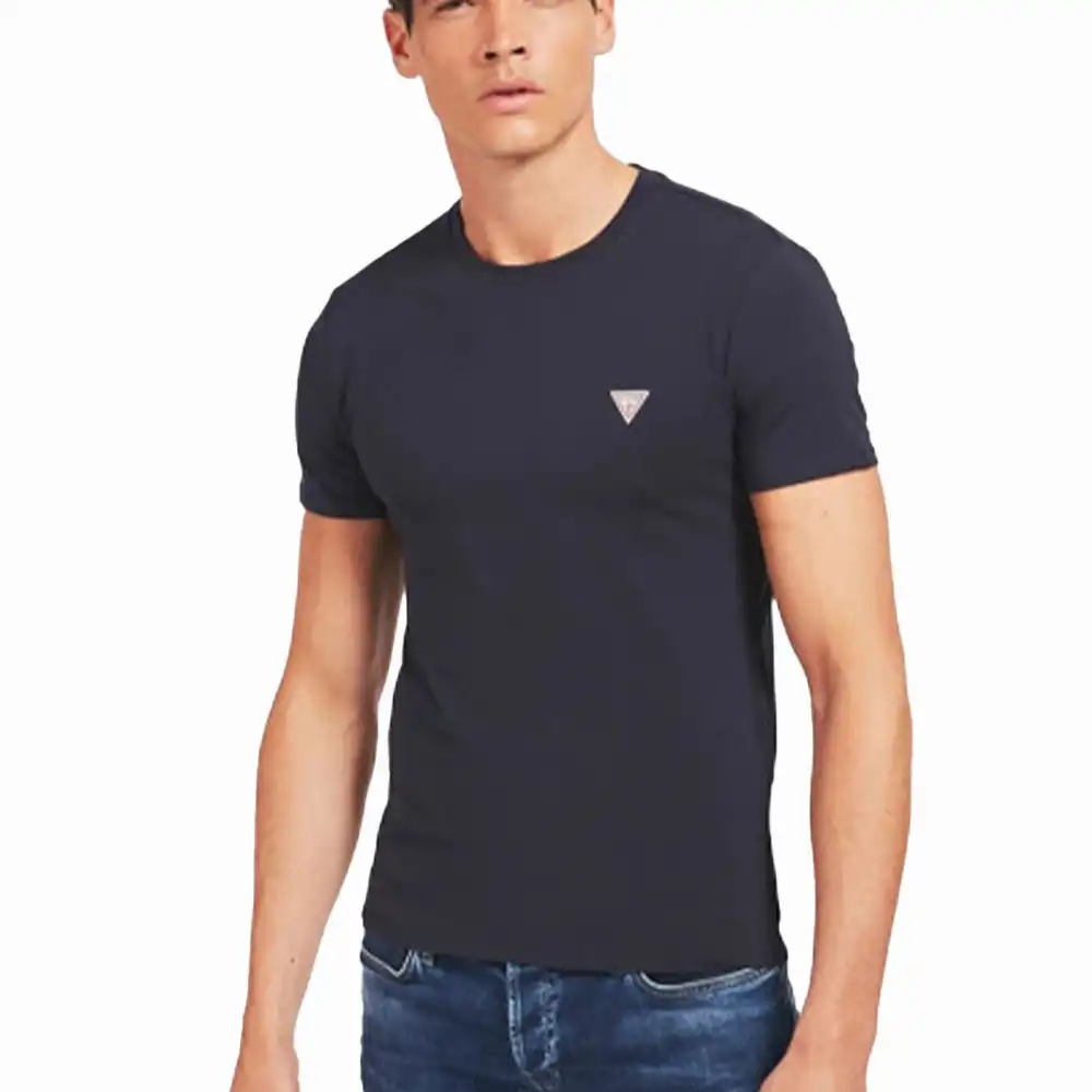 T shirt manche courte homme Guess Granatowy super slim Bleu - ZESHOES