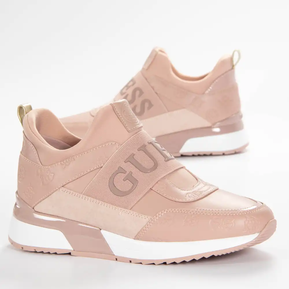Basket basse femme Guess Maygin logo estampé Rose - ZESHOES