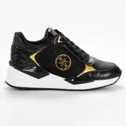 Basket basse femme Guess Gold logo Noir - ZESHOES