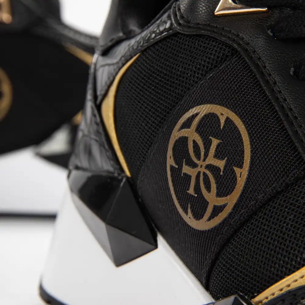 Basket basse femme Guess Gold logo Noir - ZESHOES