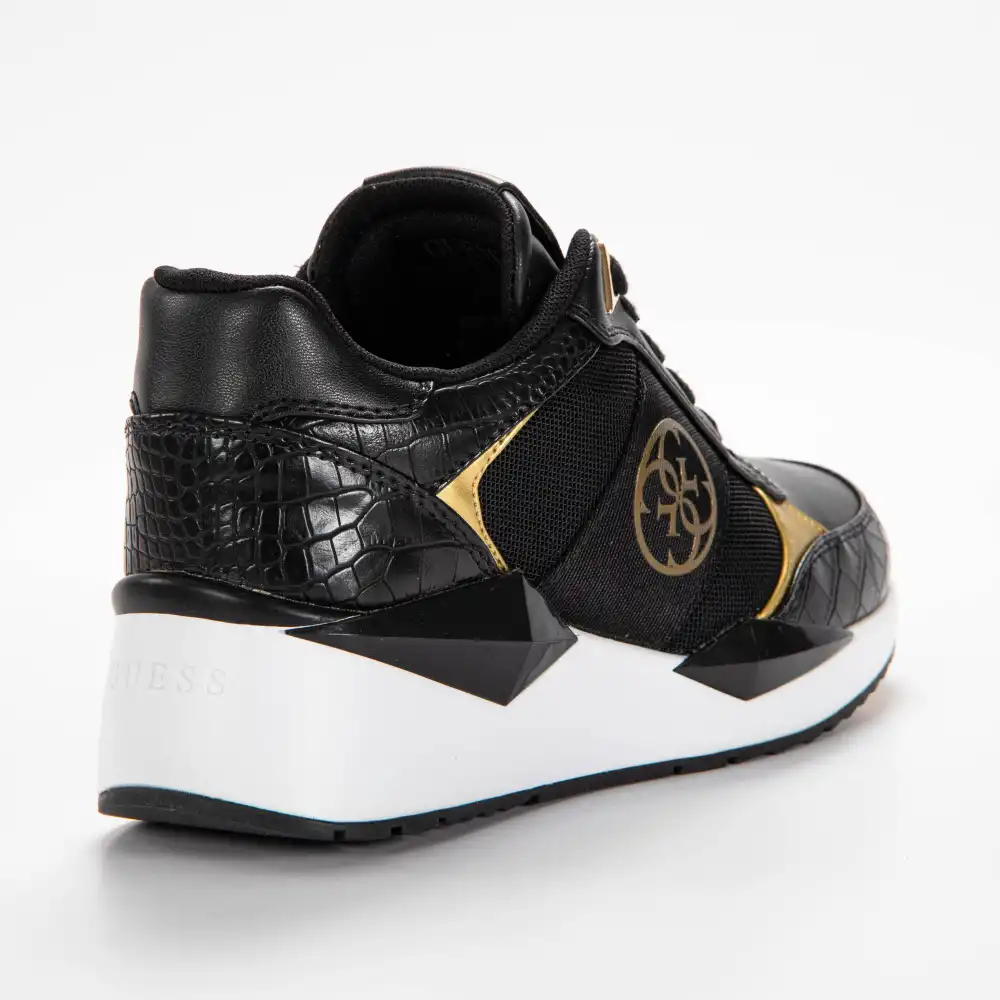 Basket basse femme Guess Gold logo Noir - ZESHOES