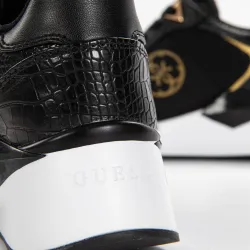 Basket basse femme Guess Gold logo Noir - ZESHOES