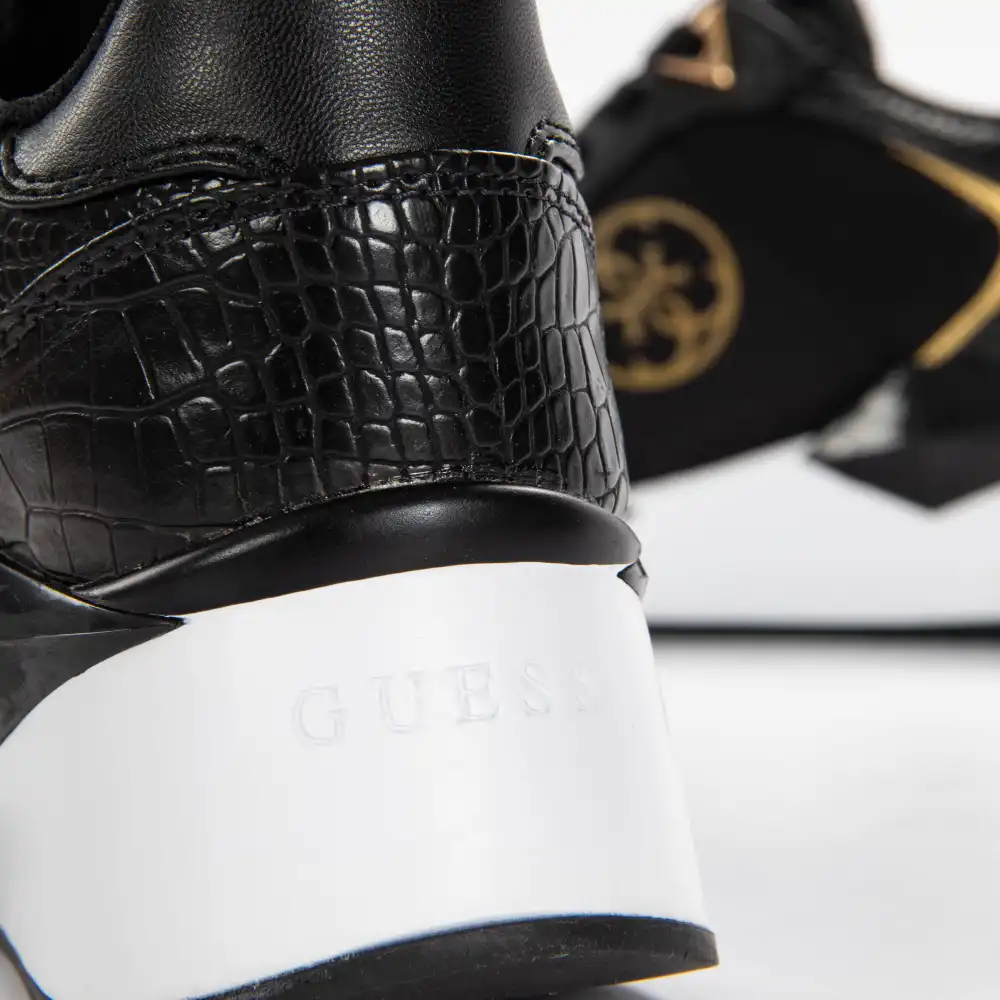 Basket basse femme Guess Gold logo Noir - ZESHOES