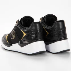 Basket basse femme Guess Gold logo Noir - ZESHOES