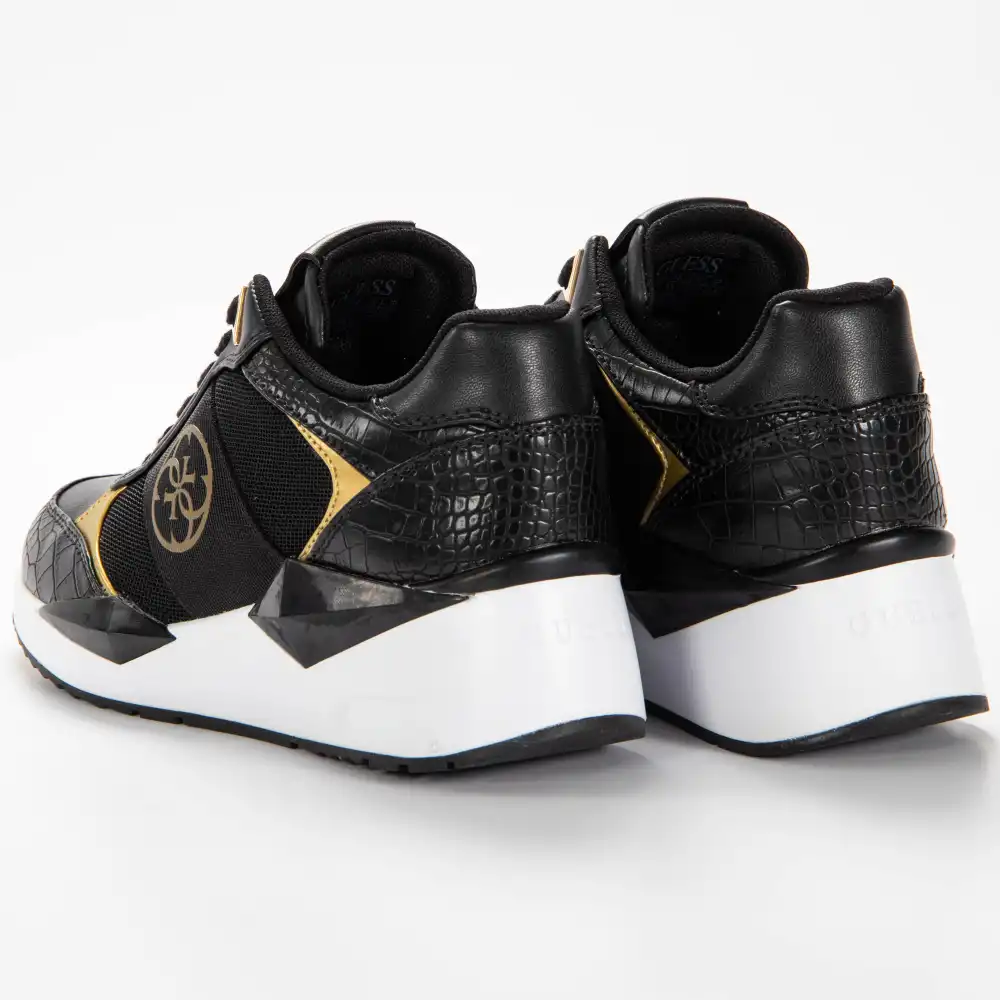 Basket basse femme Guess Gold logo Noir - ZESHOES