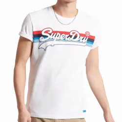 T shirt manche courte homme Superdry Vintage logo Blanc - ZESHOES