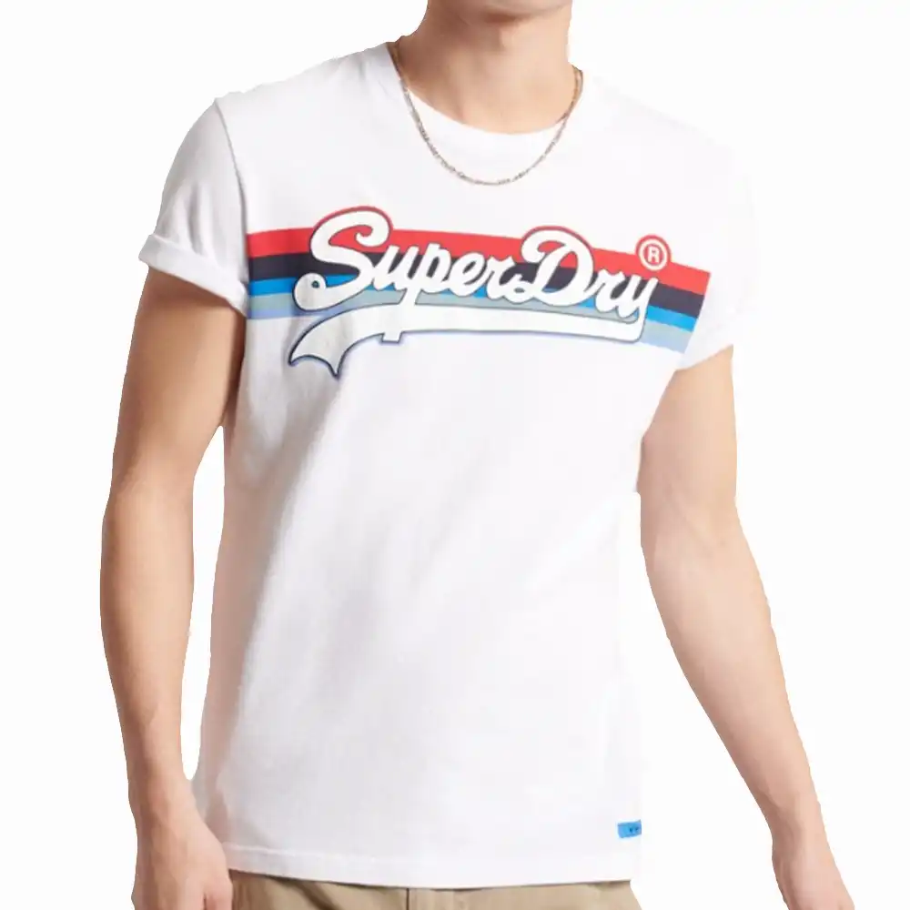 T shirt manche courte homme Superdry Vintage logo Blanc - ZESHOES T shirt manche courte homme Superdry Vintage logo Blanc - ZESHOES