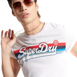 T shirt manche courte homme Superdry Vintage logo Blanc - ZESHOES T shirt manche courte homme Superdry Vintage logo Blanc - ZESHOES