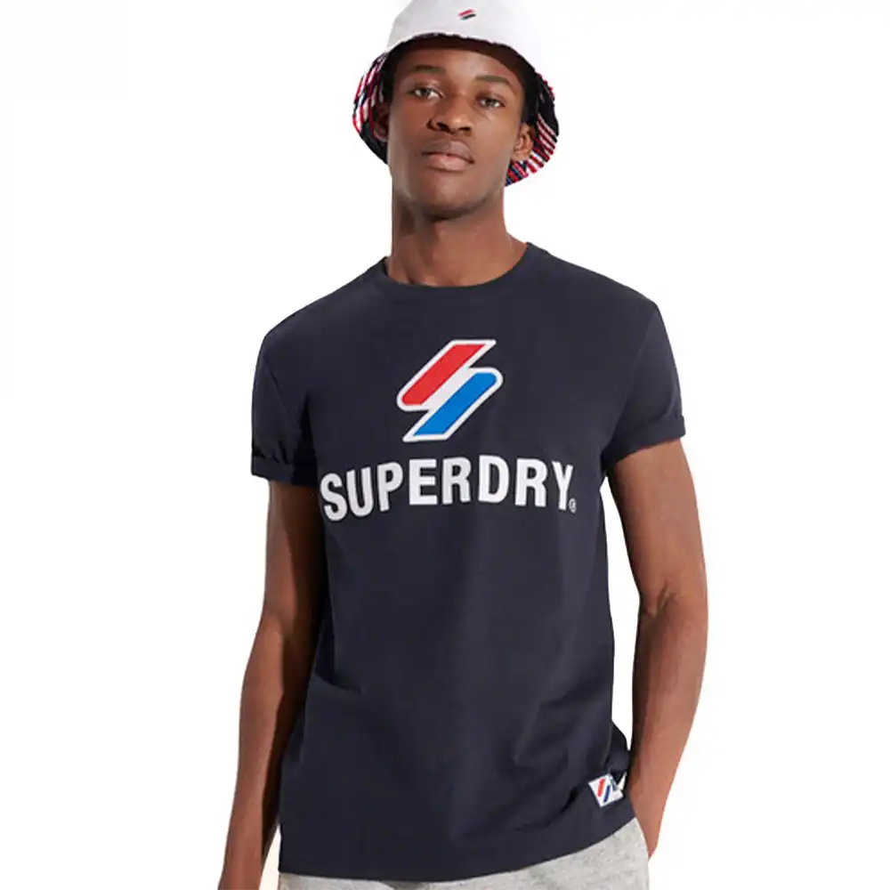 T shirt manche courte homme Superdry Sport logo Bleu - ZESHOES